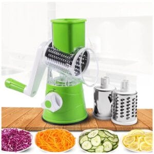 drum grater slicer, manual vegetable cutter, kitchen gadget, tabletop grater, multifunctional slicer, rotary grater, random color