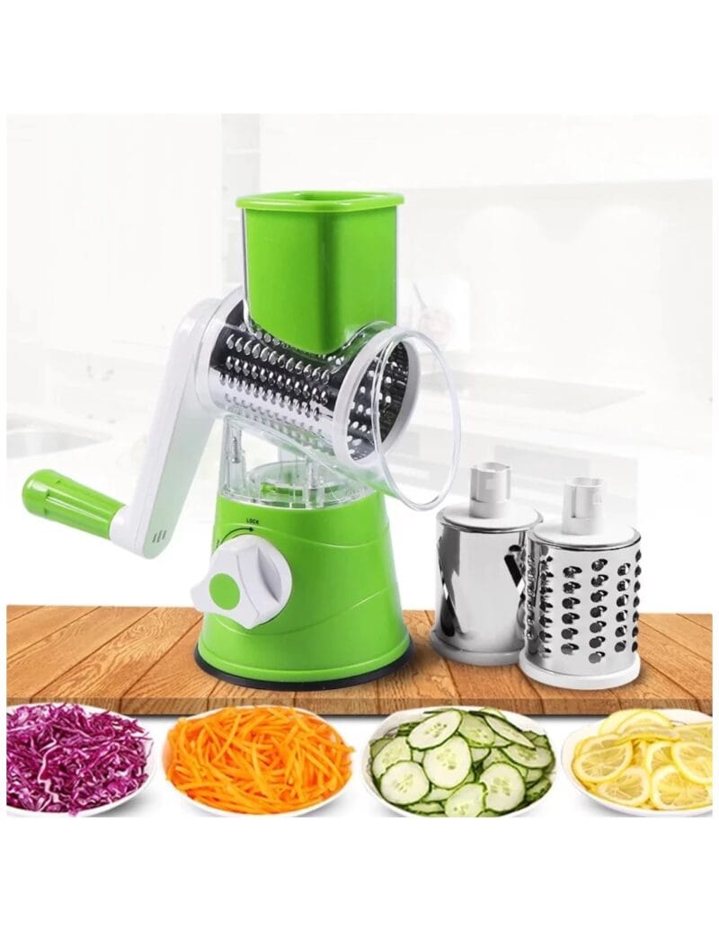 drum grater slicer, manual vegetable cutter, kitchen gadget, tabletop grater, multifunctional slicer, rotary grater, random color