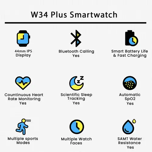 W34 Plus Smartwatch | Bluetooth Calling | ValueShop - Image 4