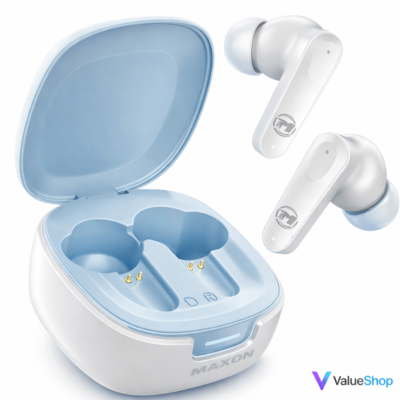 Buy Maxon B303 Wireless Earbuds with ENC mic, gaming mode, touch control & 6hrs playtime at ValueShop.me Lahore Pakistan. Best earbuds for calls & gaming.