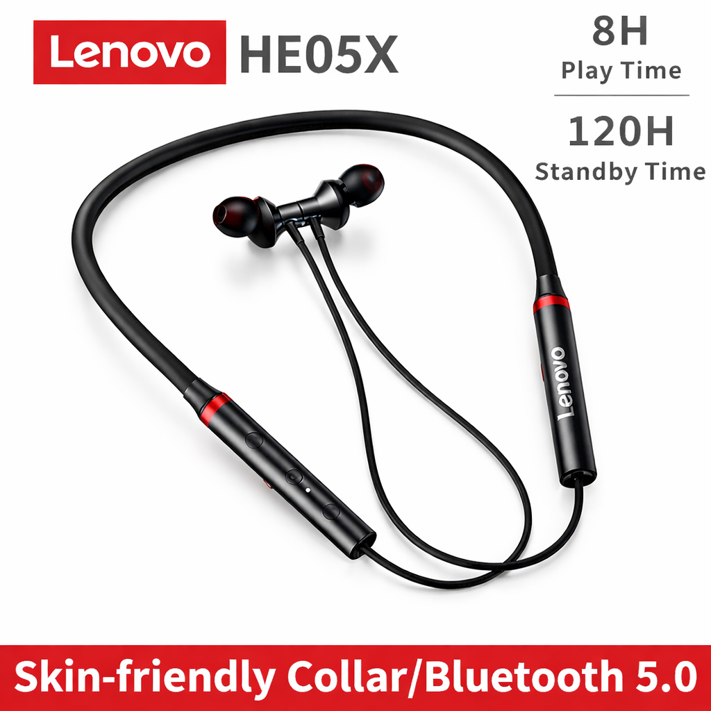 Lenovo HE05X Bluetooth Neckband Earphones | ValueShop