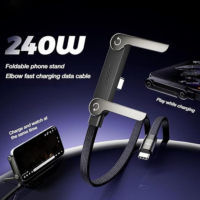 240W Type-C Fast Charging Cable with Stand | ValueShop.me - Image 4