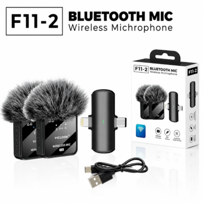 Buy F11-2 3-in-1 Noise-Cancelling Wireless Dual Microphone in Pakistan from ValueShop.me. Clear audio, dual mic support, fast delivery & 7-day return policy.