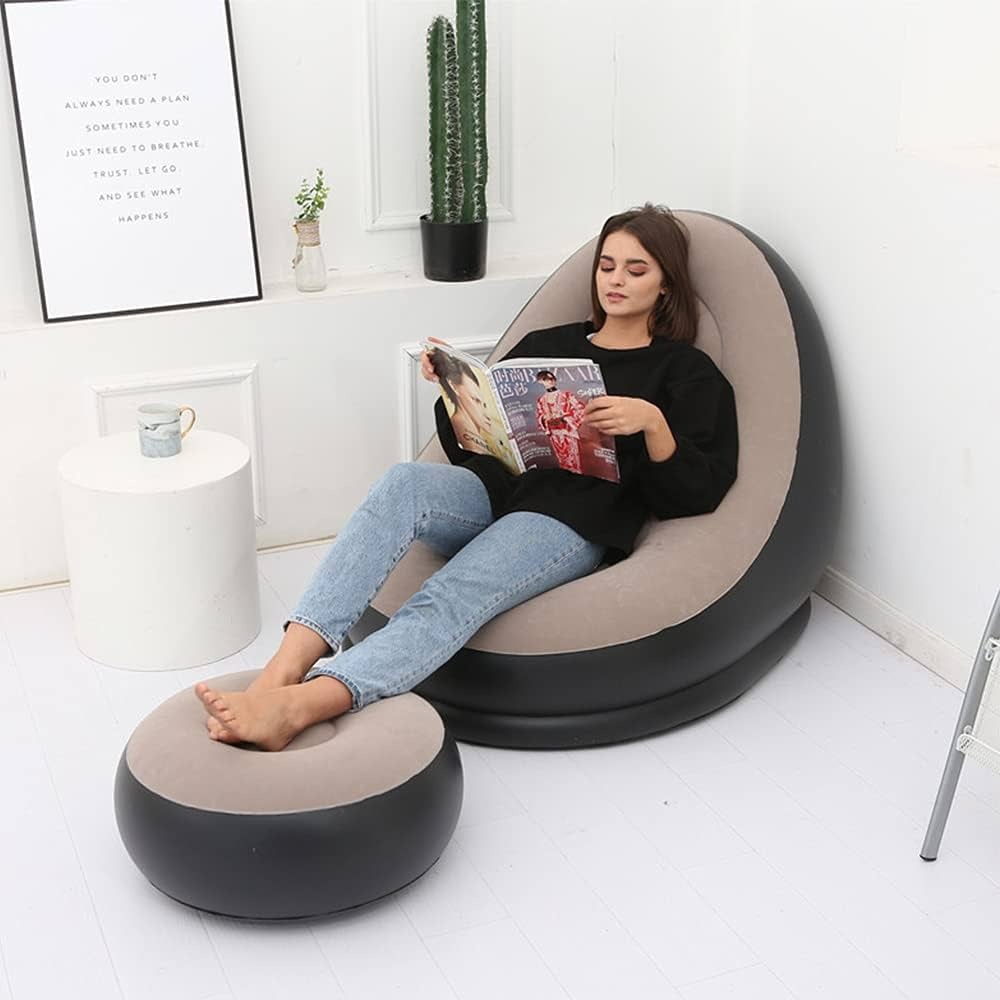 Luxury Inflatable Lounge Chair with Ottoman & Air Compressor in Pakistan | ValueShop.me