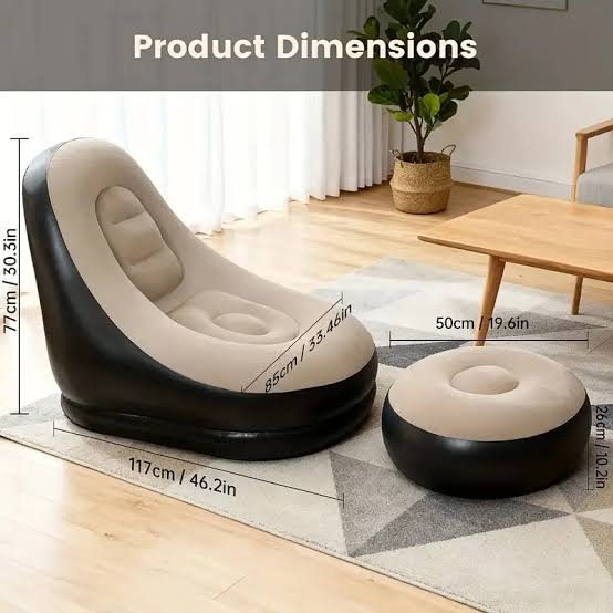Luxury Inflatable Lounge Chair with Ottoman & Air Compressor in Pakistan | ValueShop.me